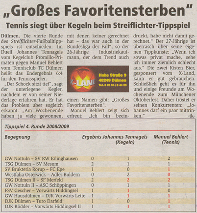 Streiflichterbericht vom 01.10.08