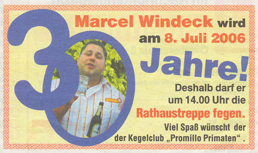 Streiflichteranzeige vom 06.07.06
