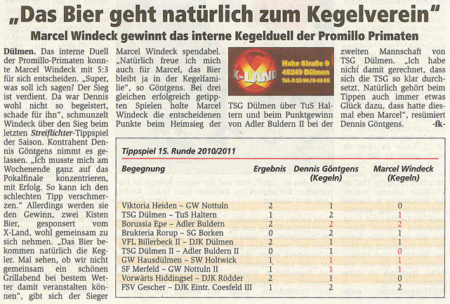 Streiflichterbericht vom 25.05.11